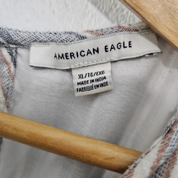 AMERICAN EAGLE Women's Striped Jumpsuit Romper Belted - Picture 14 of 14